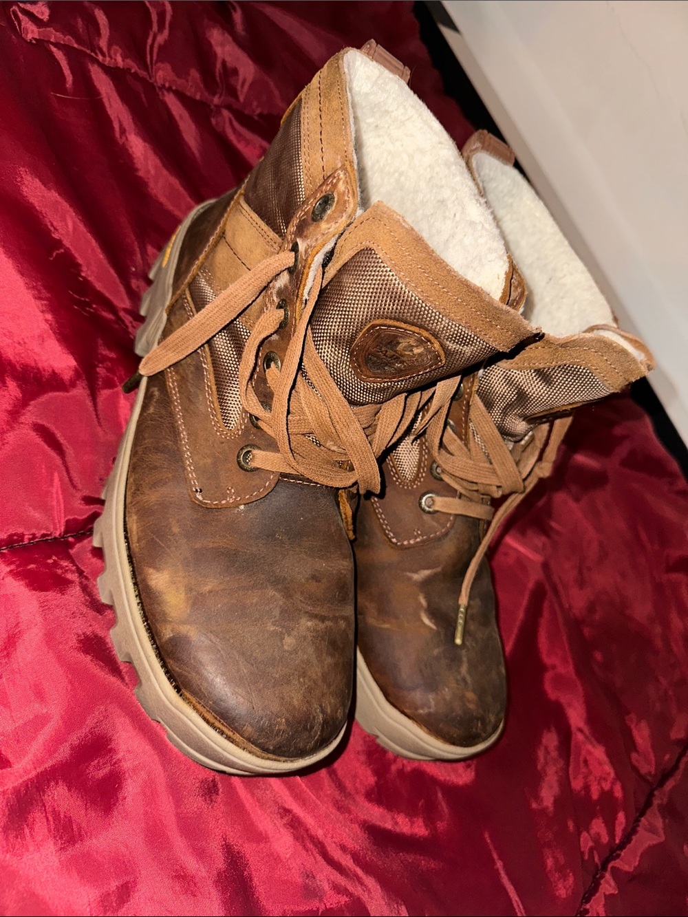 Pajar Tan/Brown Men's Lace-Up Shearling-Lined Boots